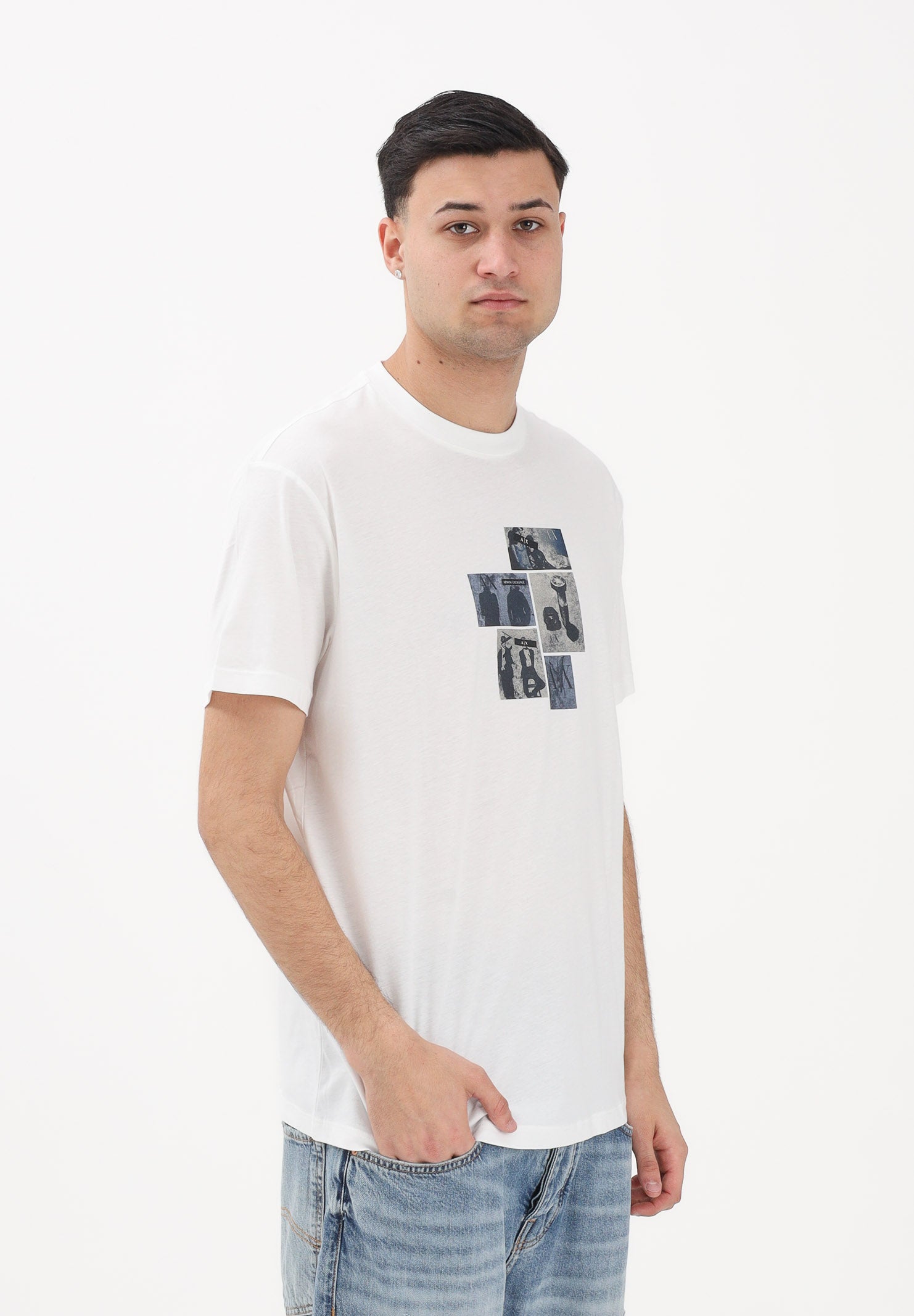 ARMANI EXCHANGE T-shirt a manica corta bianca da uomo con stampa XM002780AF10358 U0009 ARMANI EXCHANGE 