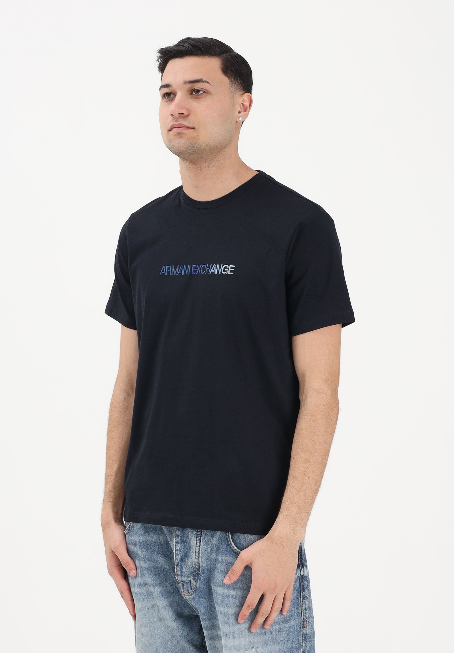 ARMANI EXCHANGE T-shirt a manica corta blu da uomo con logo XM002785AF10358 UB101 ARMANI EXCHANGE 