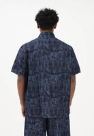 ARMANI EXCHANGE Camicia a manica corta in denim blu da uomo con stampa XM002809AF24509 FB416 ARMANI EXCHANGE 