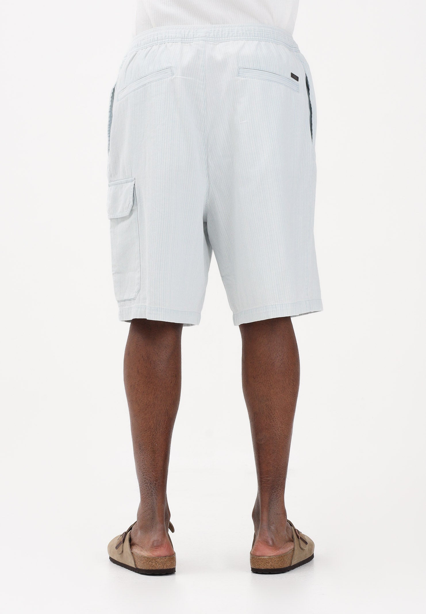 ARMANI EXCHANGE Shorts cargo bianco e celeste da uomo con righe sottili XM002810AF22638 FB380 ARMANI EXCHANGE 