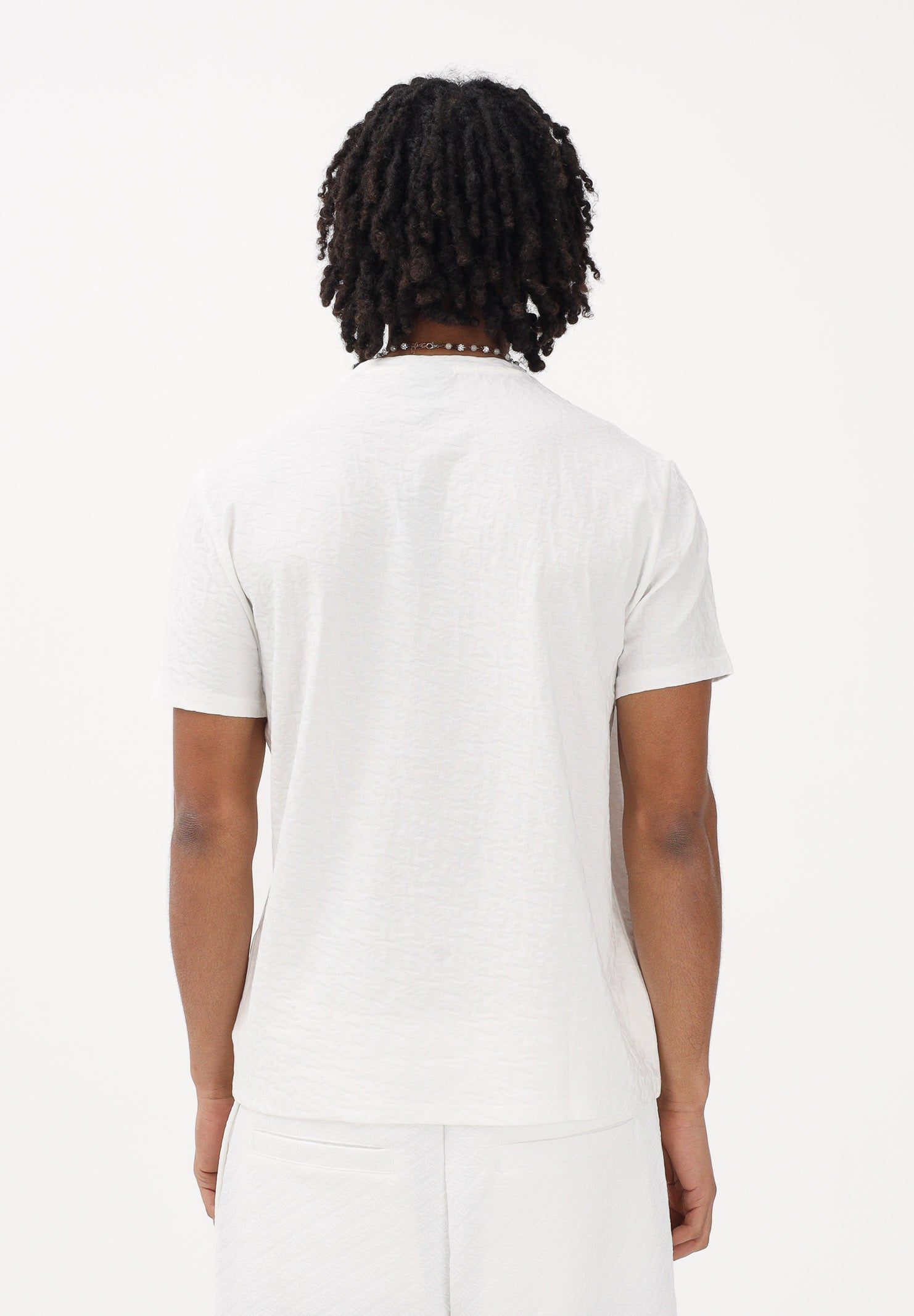 ARMANI EXCHANGE T-shirt a manica corta bianca da uomo con texture tono su tono XM002821AF10337 U0009 ARMANI EXCHANGE 