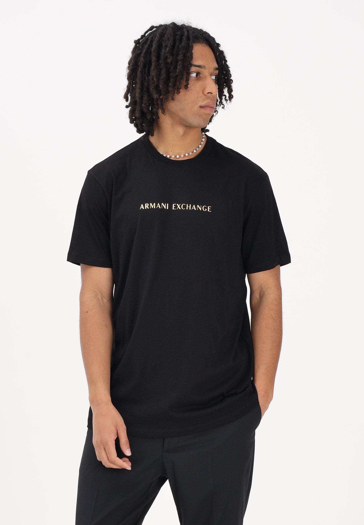 ARMANI EXCHANGE T-shirt a manica corta nera da uomo con logo XM002827AF12308 UC001 ARMANI EXCHANGE 