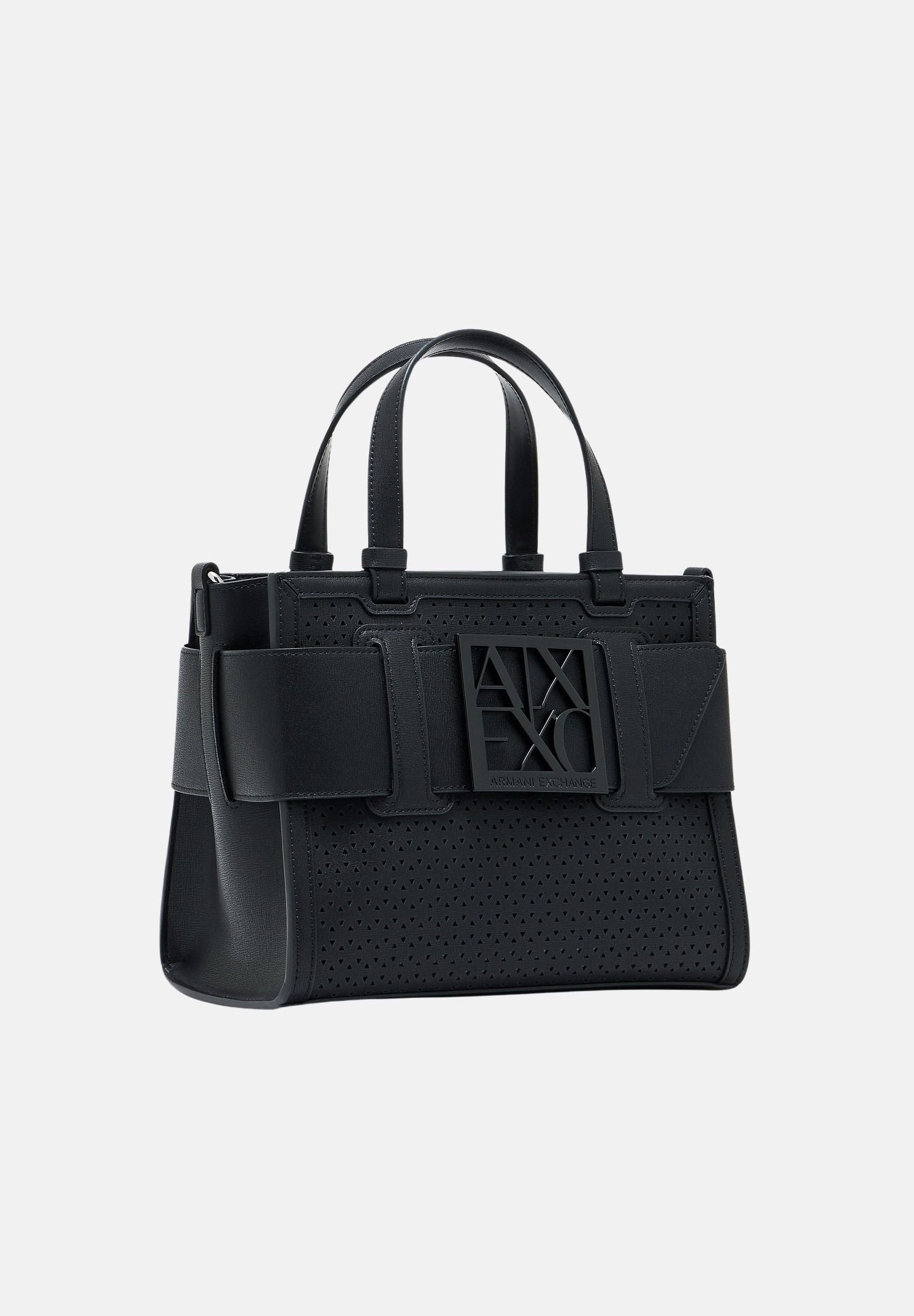 ARMANI EXCHANGE Borsa a mano nera da donna con fibbia logo XW000392AF22626 UC001 ARMANI EXCHANGE 