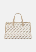 ARMANI EXCHANGE Borsa a mano bianca e beige da donna con logo all-over XW000400AF17155 M1245 ARMANI EXCHANGE 