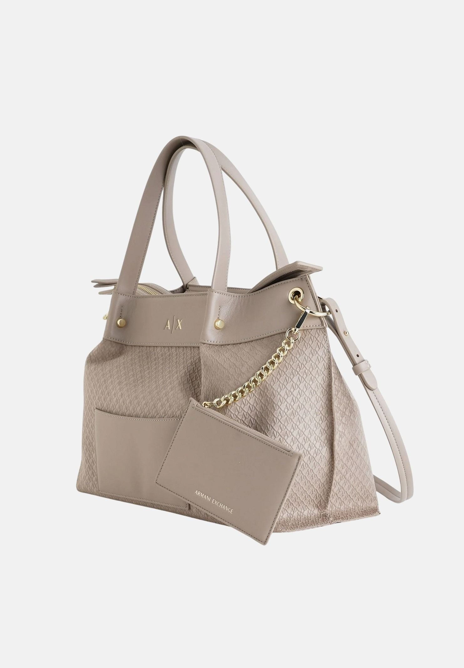 ARMANI EXCHANGE Borsa a mano beige da donna con logo A|X XW001211AF22645 U6119 ARMANI EXCHANGE 
