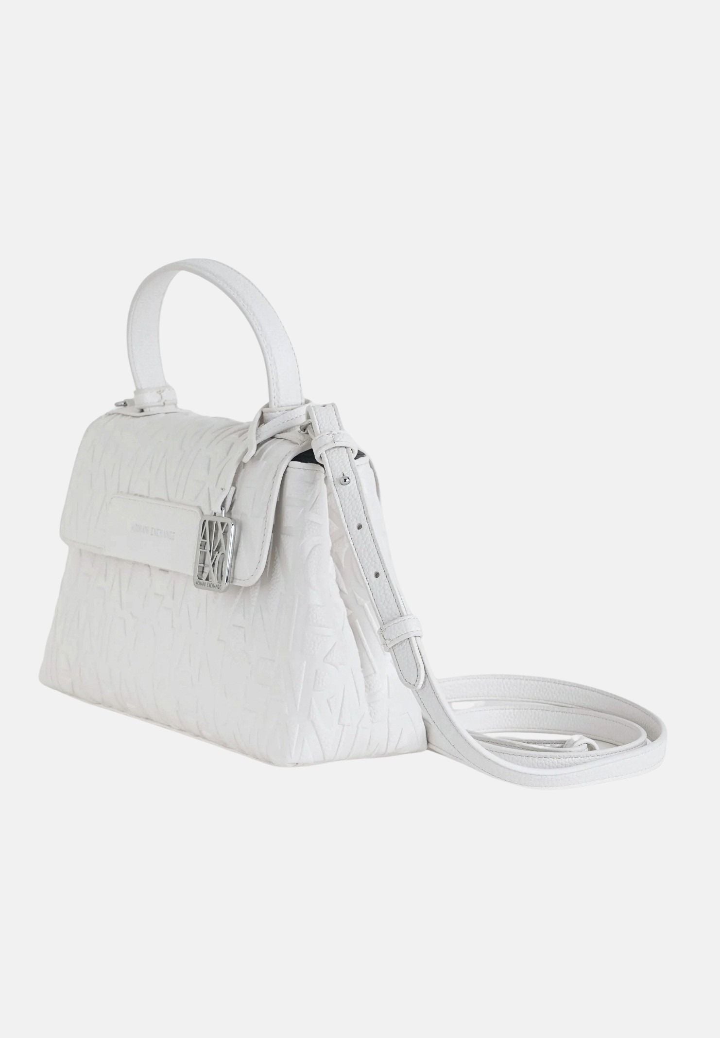 ARMANI EXCHANGE Borsa a mano bianca da donna con logo all-over XW001223AF15774 U0011 ARMANI EXCHANGE 