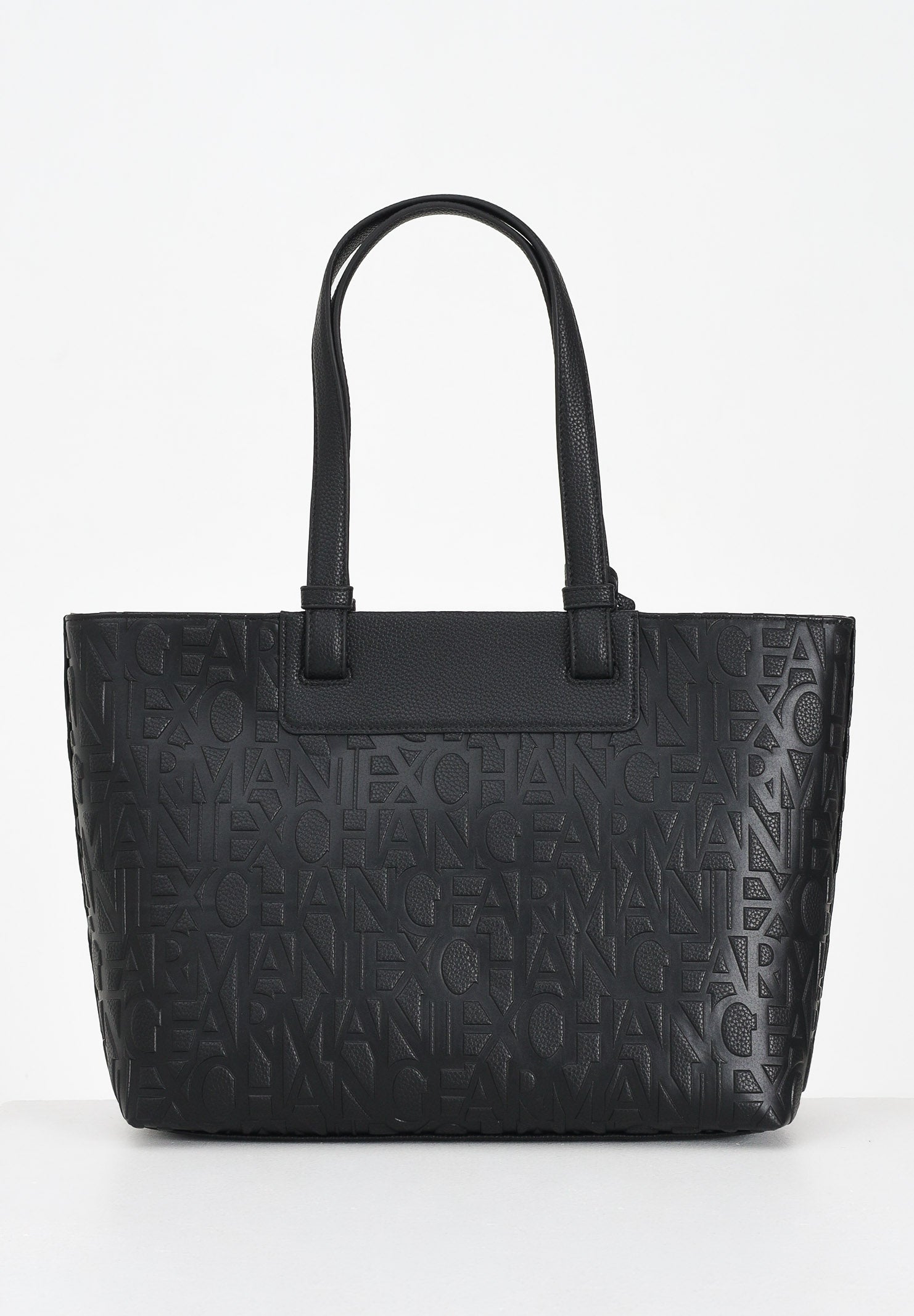 ARMANI EXCHANGE Shopper a spalla nera da donna con logo all-over XW001481AF15774 UC001 ARMANI EXCHANGE 