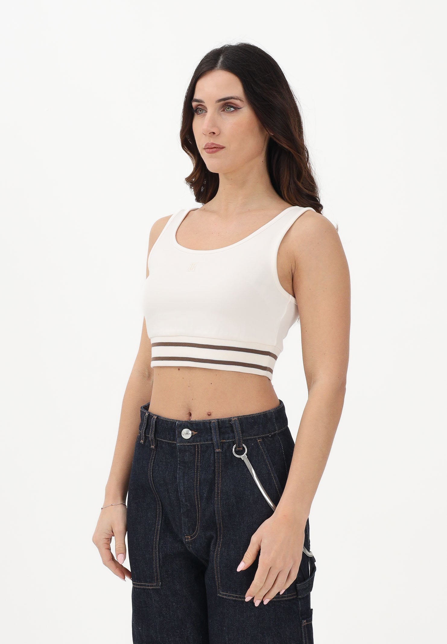 ARMANI EXCHANGE Top panna da donna con ricamo logo XW001750AF10804 U1003 ARMANI EXCHANGE 