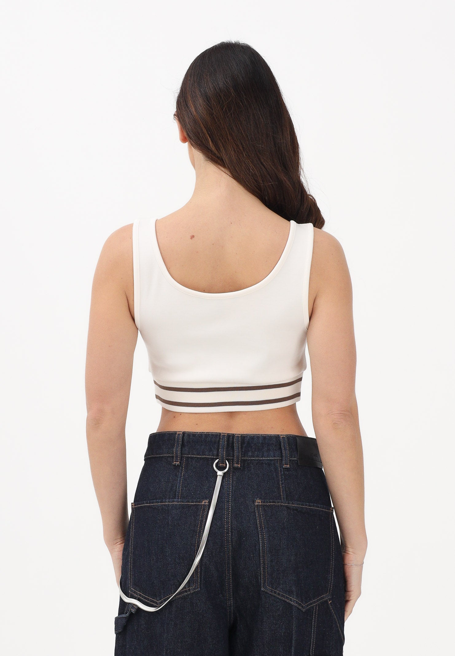 ARMANI EXCHANGE Top panna da donna con ricamo logo XW001750AF10804 U1003 ARMANI EXCHANGE 