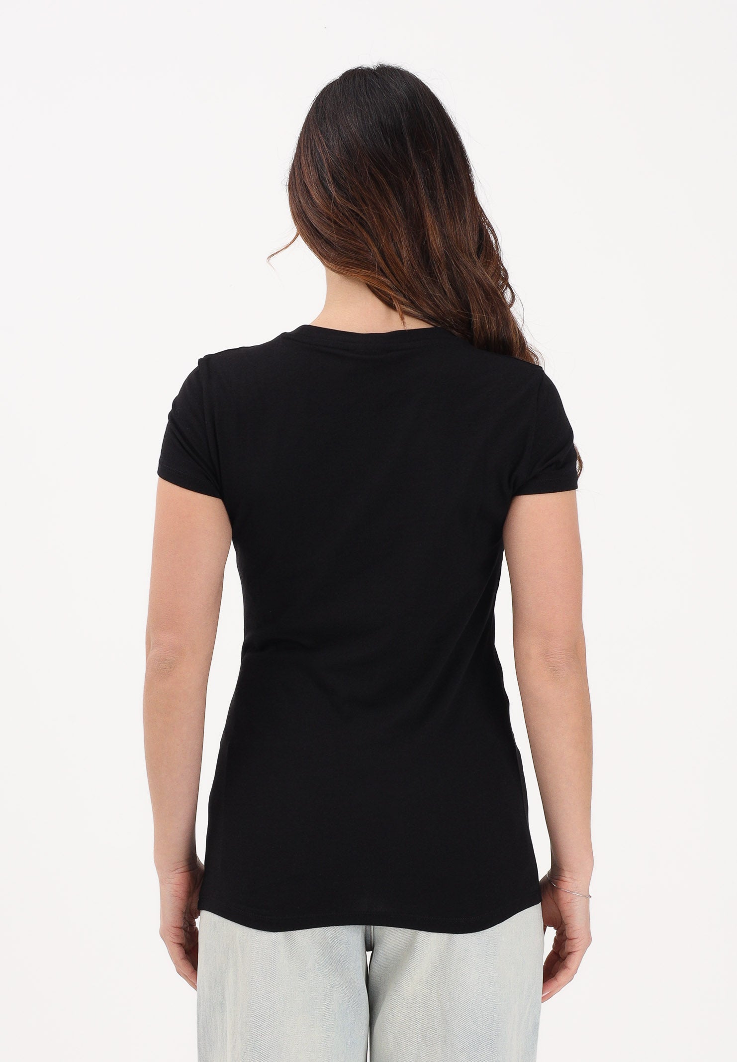ARMANI EXCHANGE T-shirt a manica corta nera da donna con logo XW001837AF16294 UC001 ARMANI EXCHANGE 