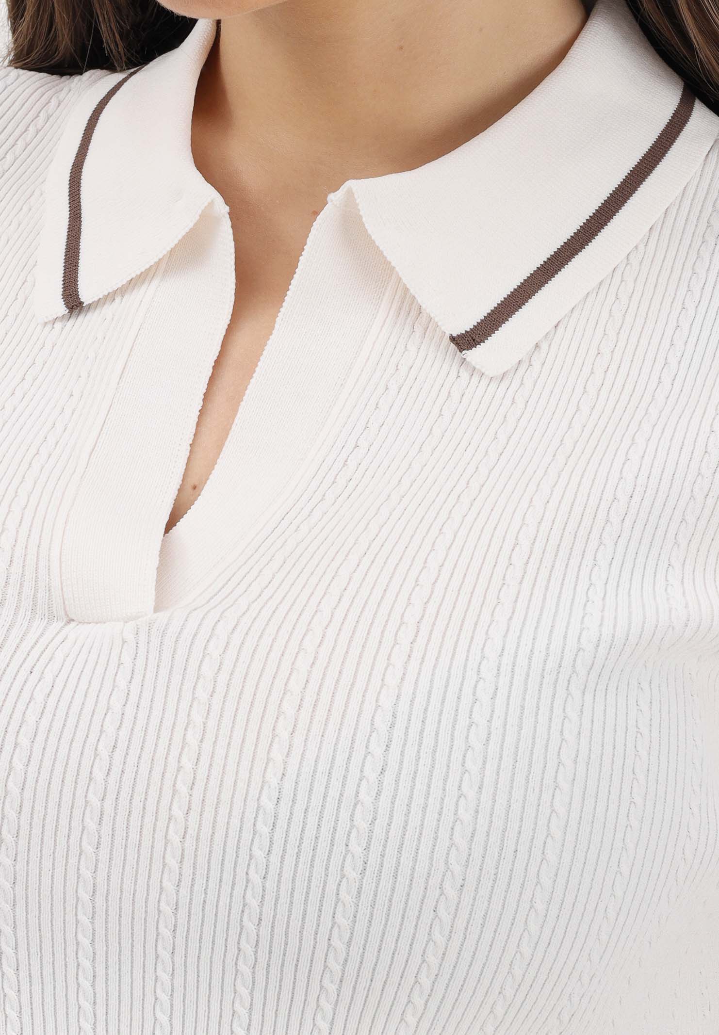 ARMANI EXCHANGE Polo a manica corta panna da donna XW001897AF10352 U1003 ARMANI EXCHANGE 