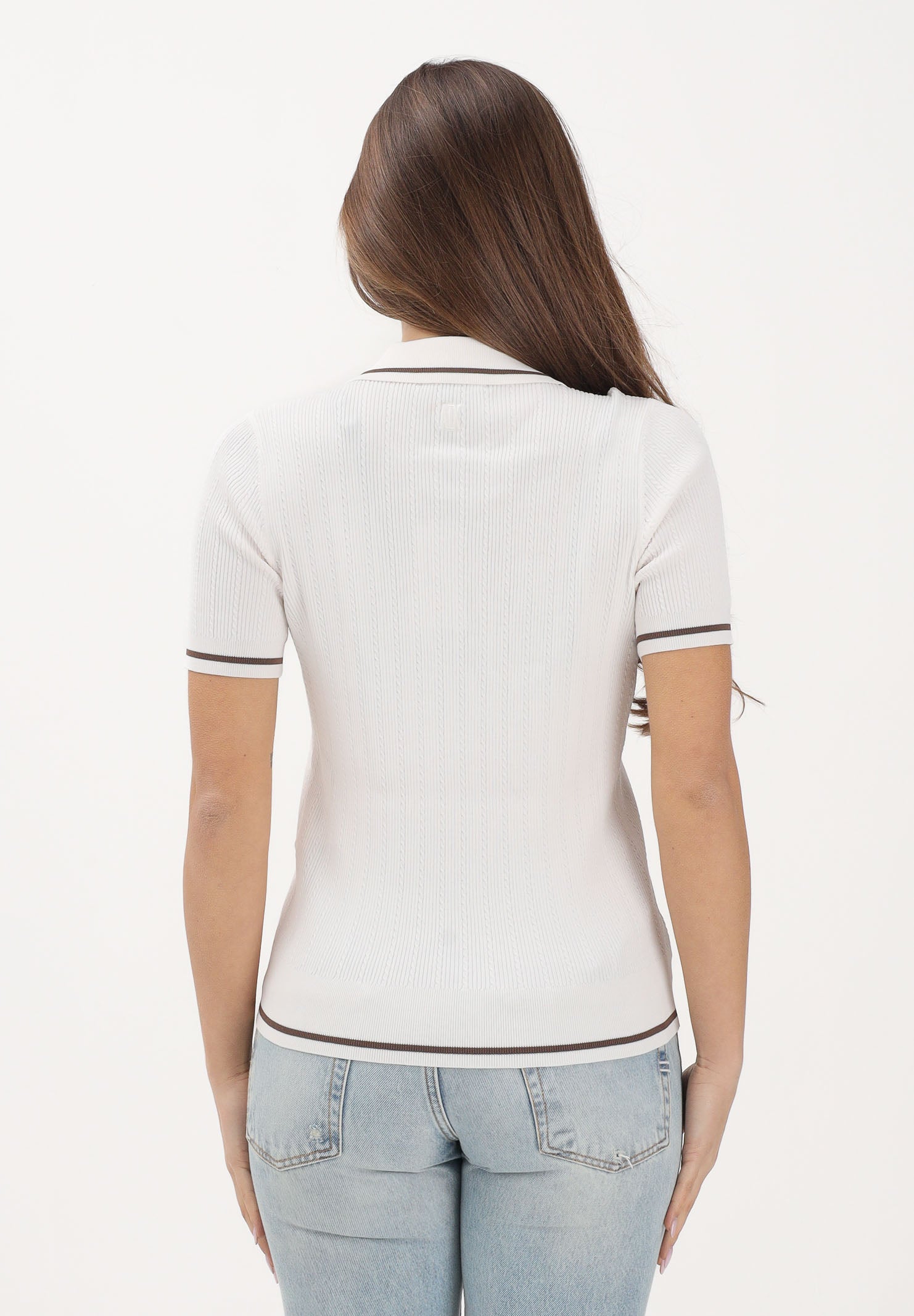 ARMANI EXCHANGE Polo a manica corta panna da donna XW001897AF10352 U1003 ARMANI EXCHANGE 