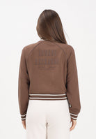 ARMANI EXCHANGE Felpa con zip marrone da donna con logo sul retro XW002071AF10804 U6136 ARMANI EXCHANGE 