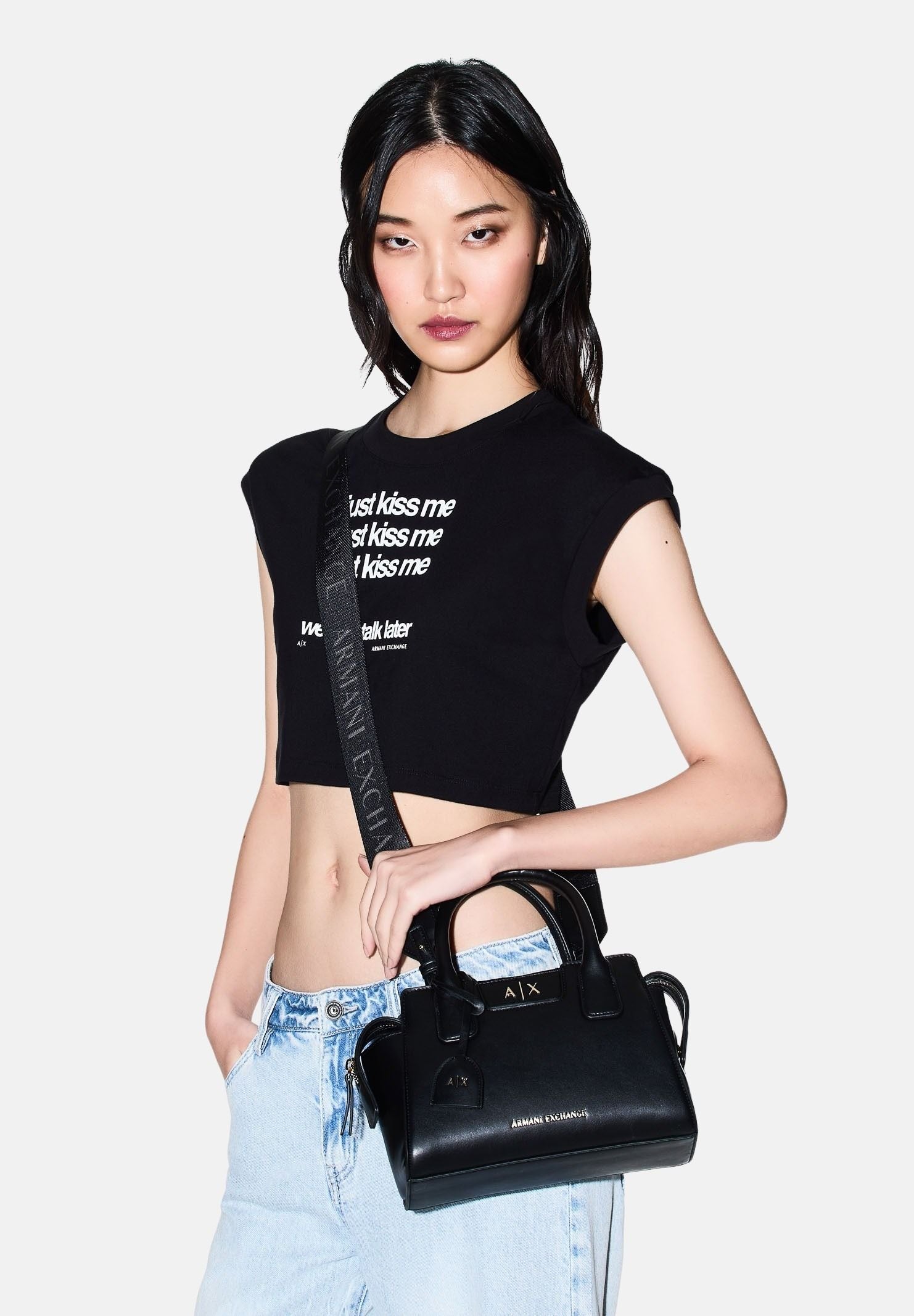 ARMANI EXCHANGE Borsa a mano nera da donna con logo XW002159AF19892 UC001 ARMANI EXCHANGE 