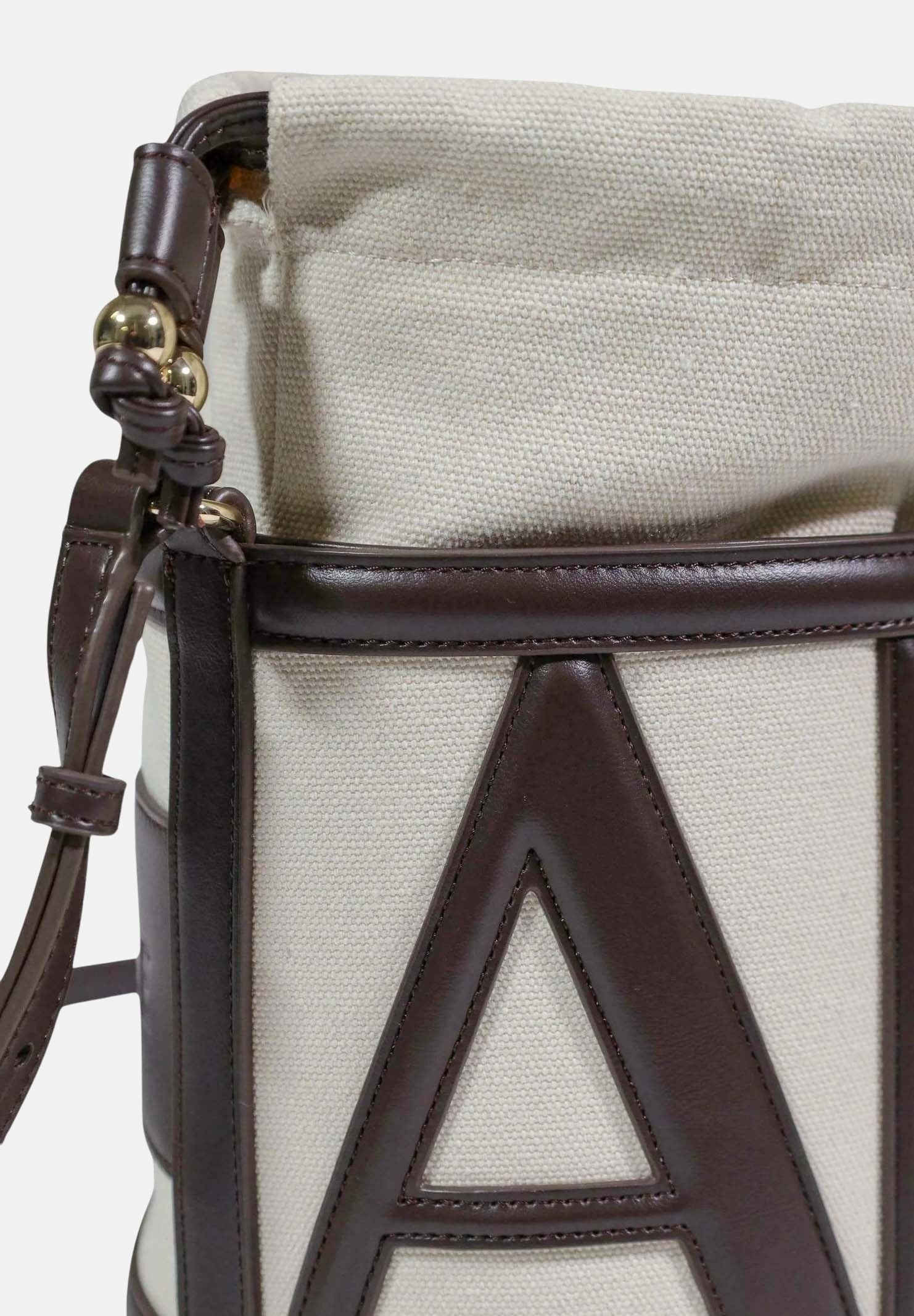 ARMANI EXCHANGE Borsa a tracolla beige e marrone da donna con logo XW002183AF22635 M6262 ARMANI EXCHANGE 