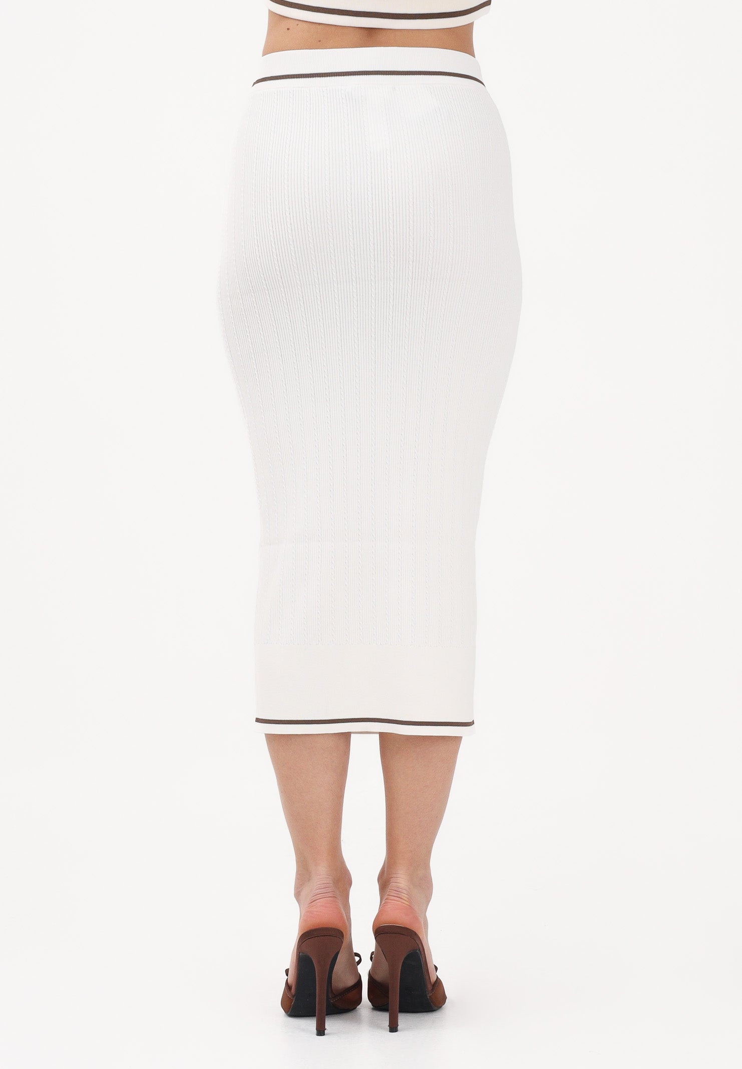 ARMANI EXCHANGE Gonna midi bianca da donna con finiture color-block<BR/> XW002245AF10352 U1003 ARMANI EXCHANGE 
