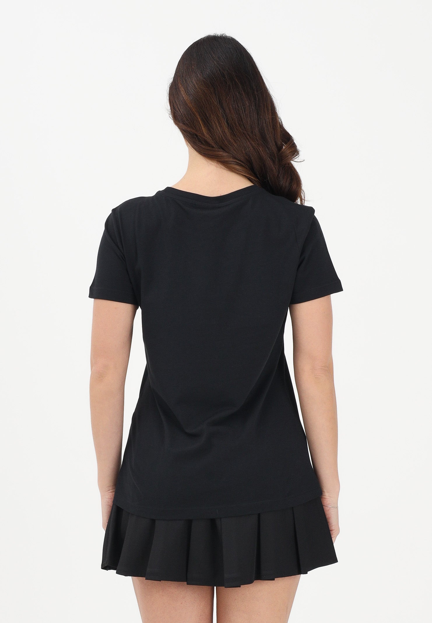 ARMANI EXCHANGE T-shirt a manica corta nera da donna con logo in strass XW002294AF17172 UC001 ARMANI EXCHANGE 