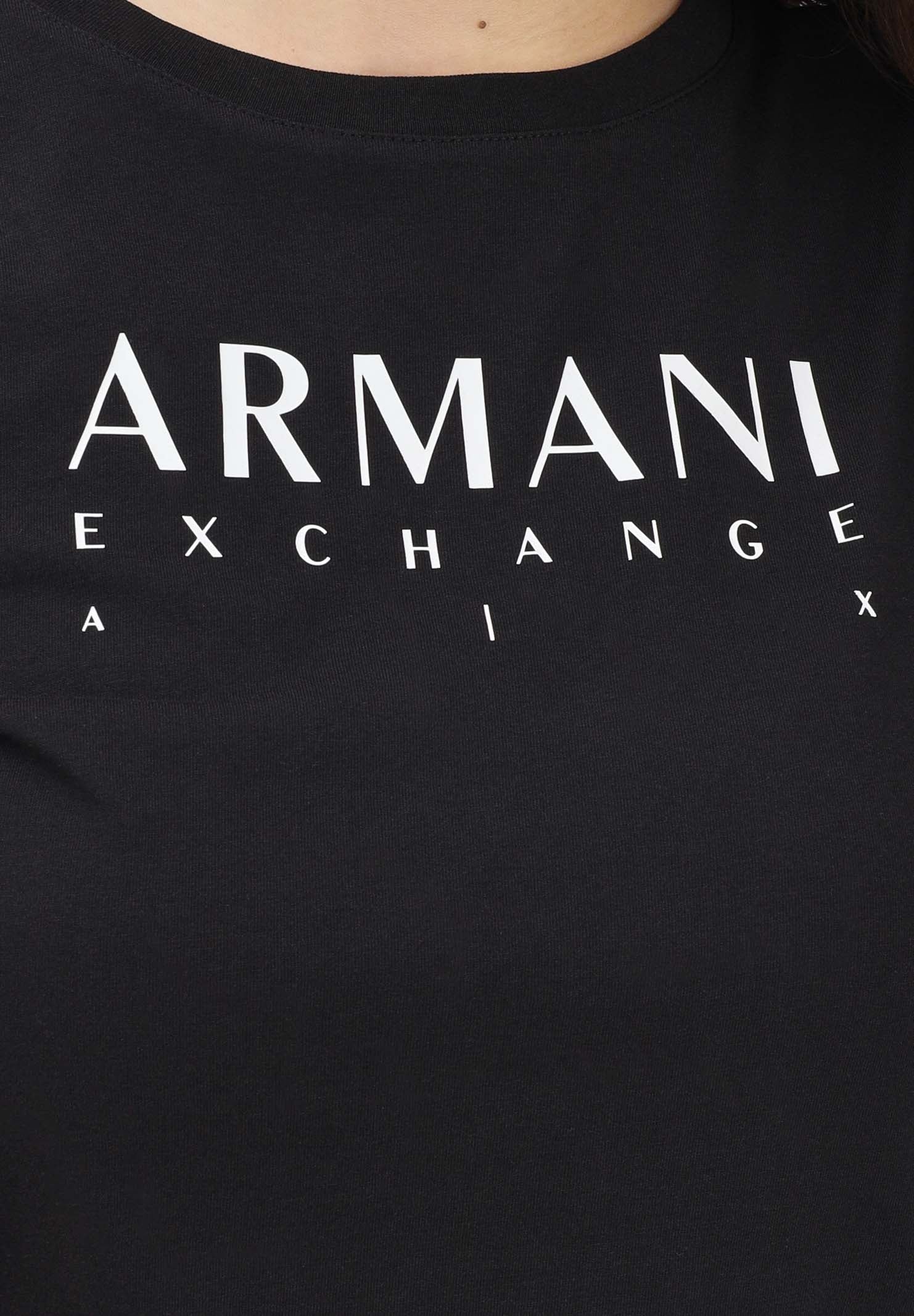 ARMANI EXCHANGE T-shirt a manica corta nera da donna con logo XW002345AF10356 UC001 ARMANI EXCHANGE 