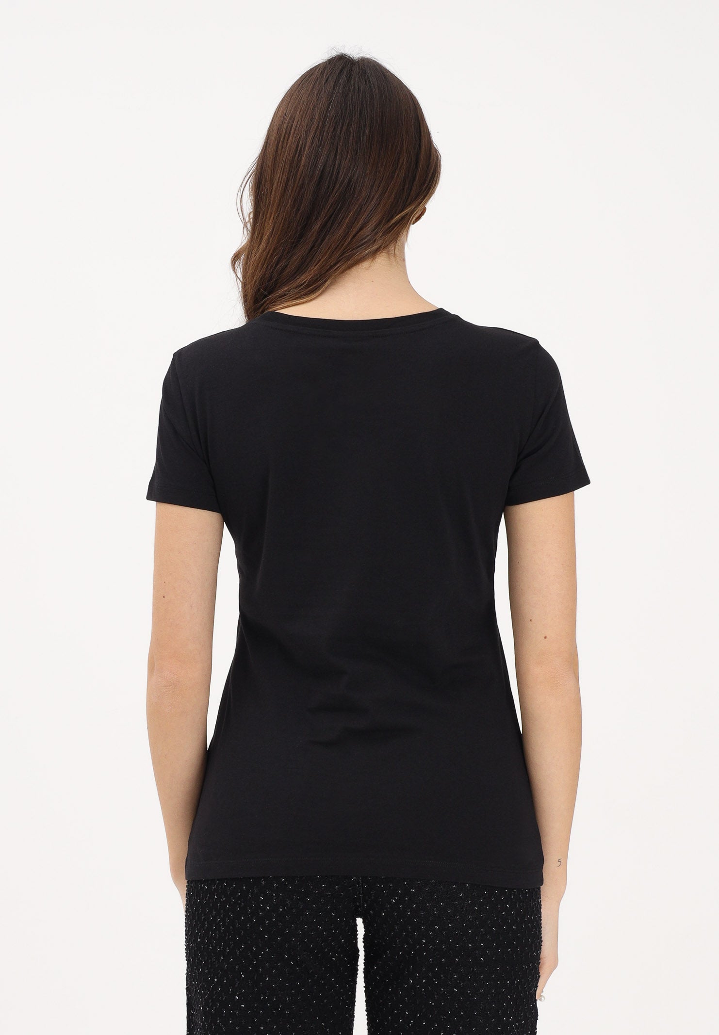 ARMANI EXCHANGE T-shirt a manica corta nera da donna con logo XW002345AF10356 UC001 ARMANI EXCHANGE 