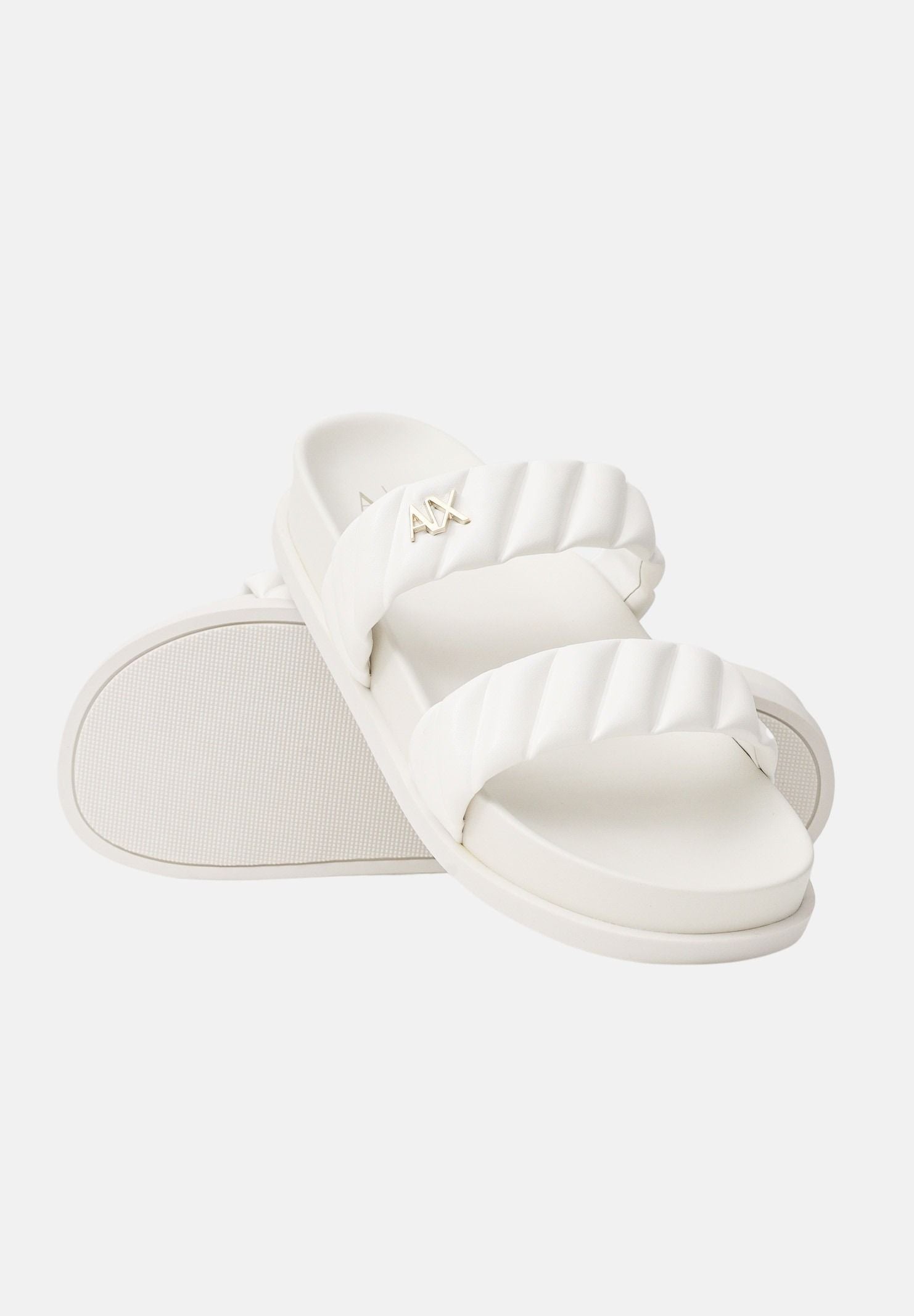 ARMANI EXCHANGE Ciabatte bianco panna da donna con logo XW002574AF22799 U0011 ARMANI EXCHANGE 