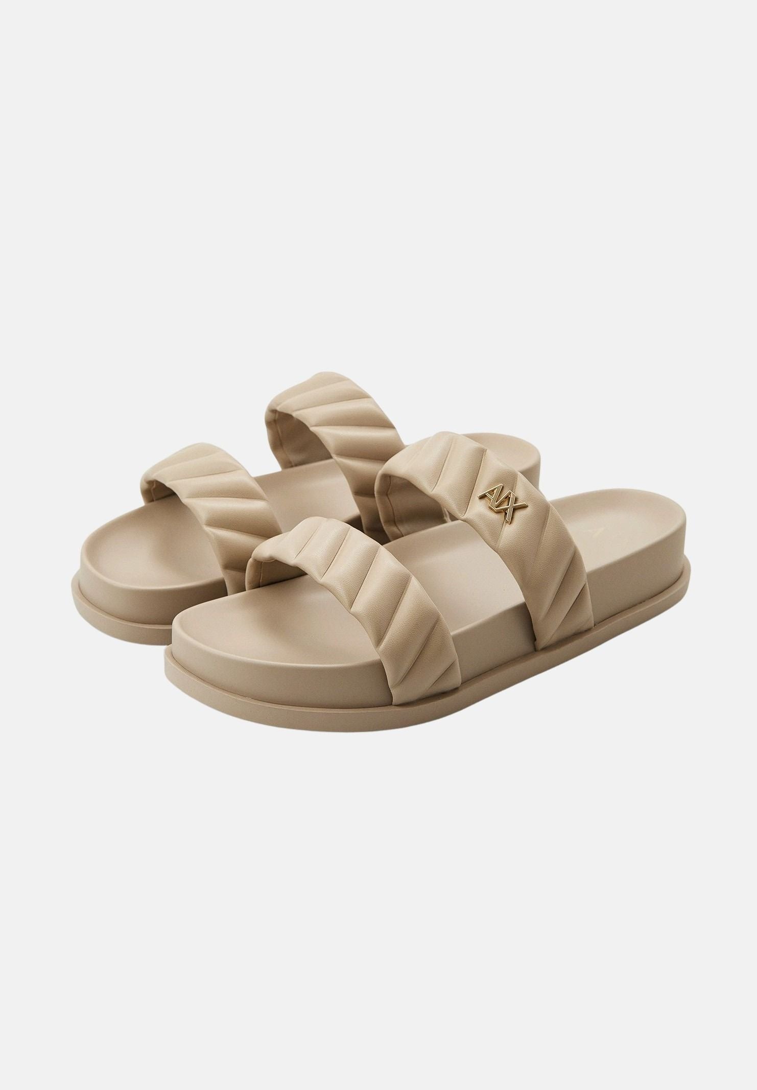 ARMANI EXCHANGE Ciabatte beige da donna con logo XW002574AF22799 U6223 ARMANI EXCHANGE 