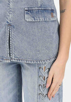 ARMANI EXCHANGE Top in denim chiaro da donna XW002844AF21338 MB001 ARMANI EXCHANGE 