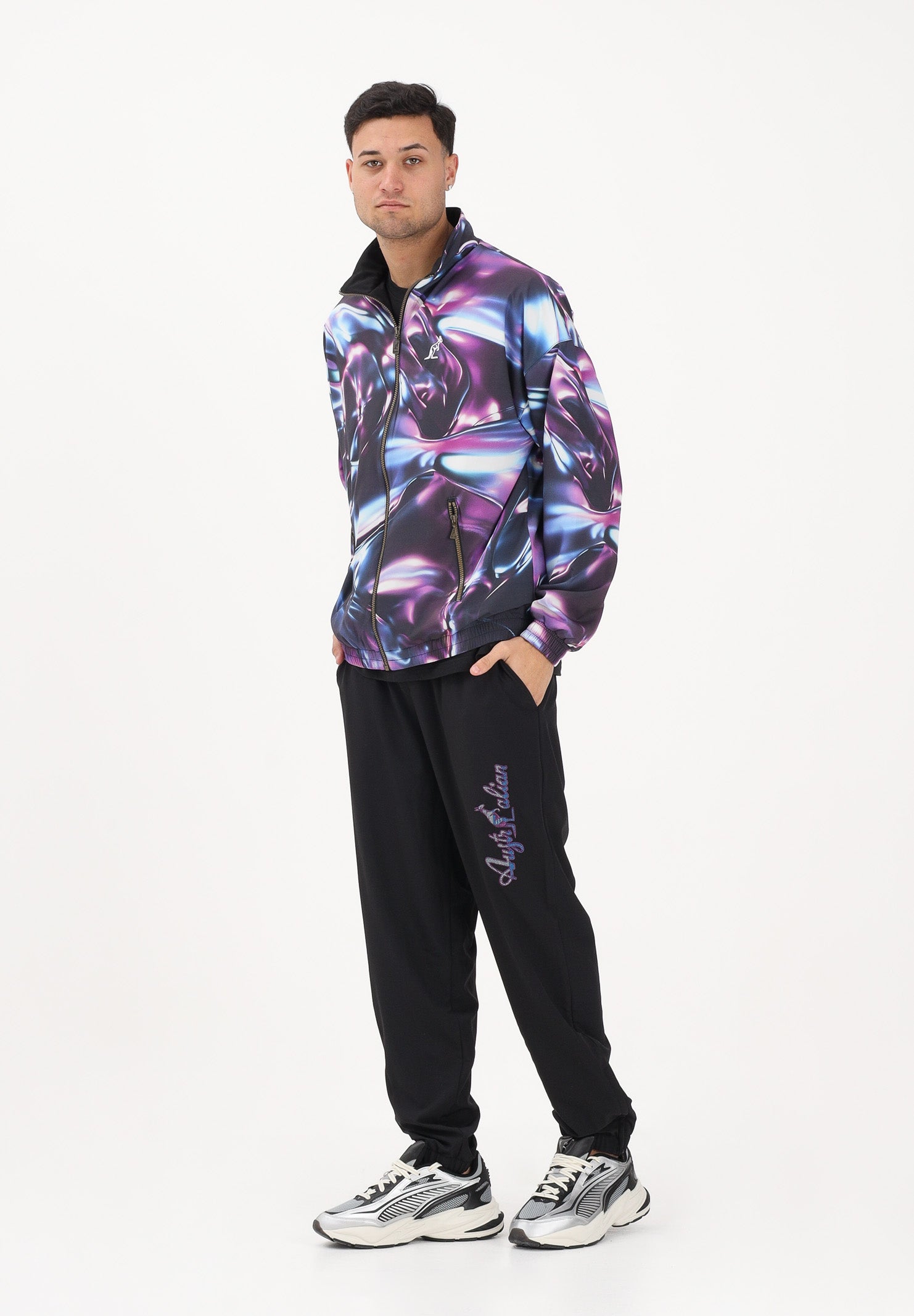 AUSTRALIAN Pantalone sportivo METALIQ LOGO nero da uomo ARUPA0025 003 AUSTRALIAN 