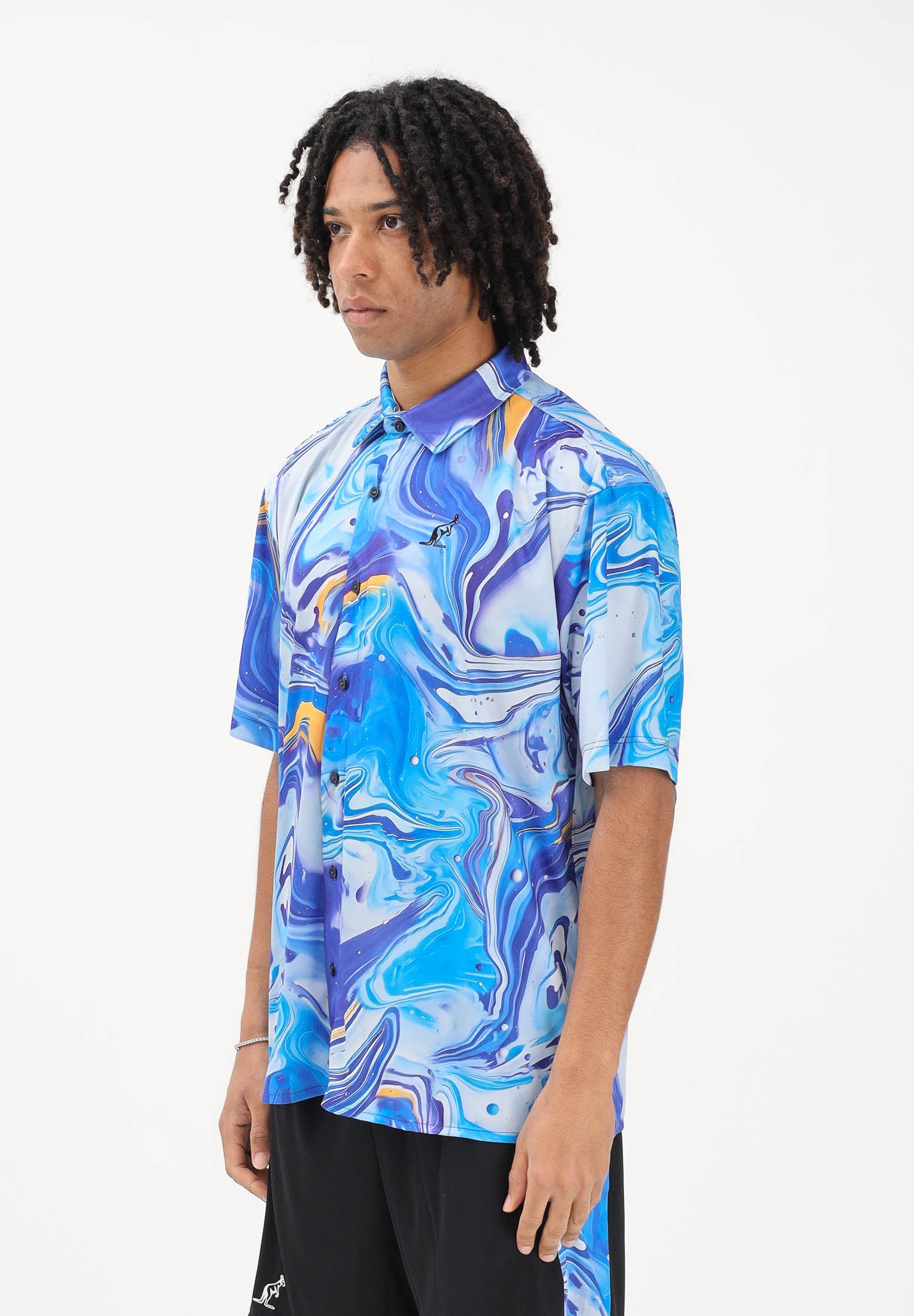 AUSTRALIAN Camicia a manica corta Marble azzurra da uomo SPUCM0001831 002 AUSTRALIAN 
