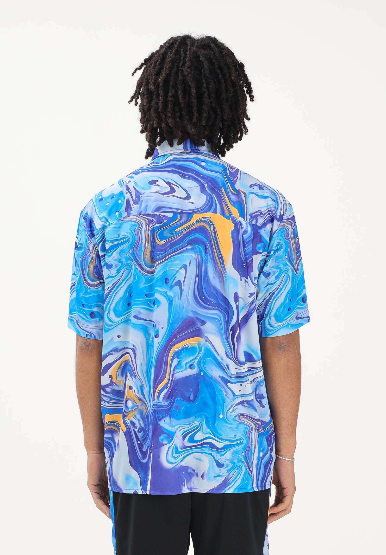 AUSTRALIAN Camicia a manica corta Marble azzurra da uomo SPUCM0001831 002 AUSTRALIAN 