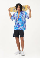 AUSTRALIAN Camicia a manica corta Marble azzurra da uomo SPUCM0001831 002 AUSTRALIAN 