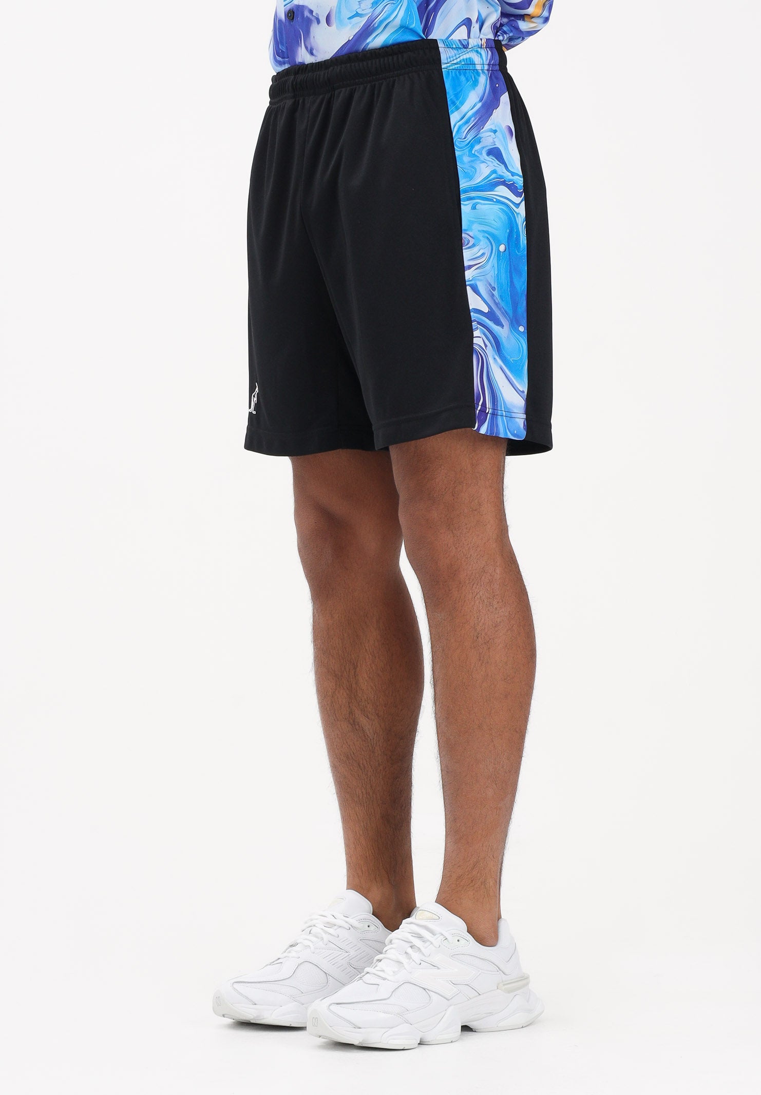 AUSTRALIAN Shorts sportivo nero da uomo con inserti laterali stampati SPUSH0019831 002 AUSTRALIAN 