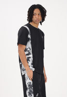 AUSTRALIAN T-shirt a manica corta nera da uomo con inserti laterali con stampa effetto tie-dye SPUTS0021836 003 AUSTRALIAN 