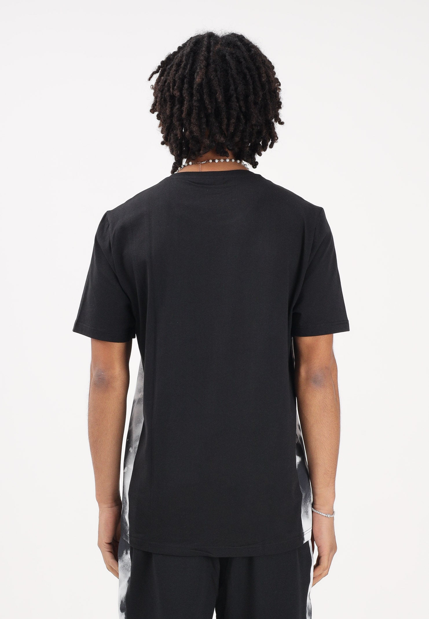 AUSTRALIAN T-shirt a manica corta nera da uomo con inserti laterali con stampa effetto tie-dye SPUTS0021836 003 AUSTRALIAN 