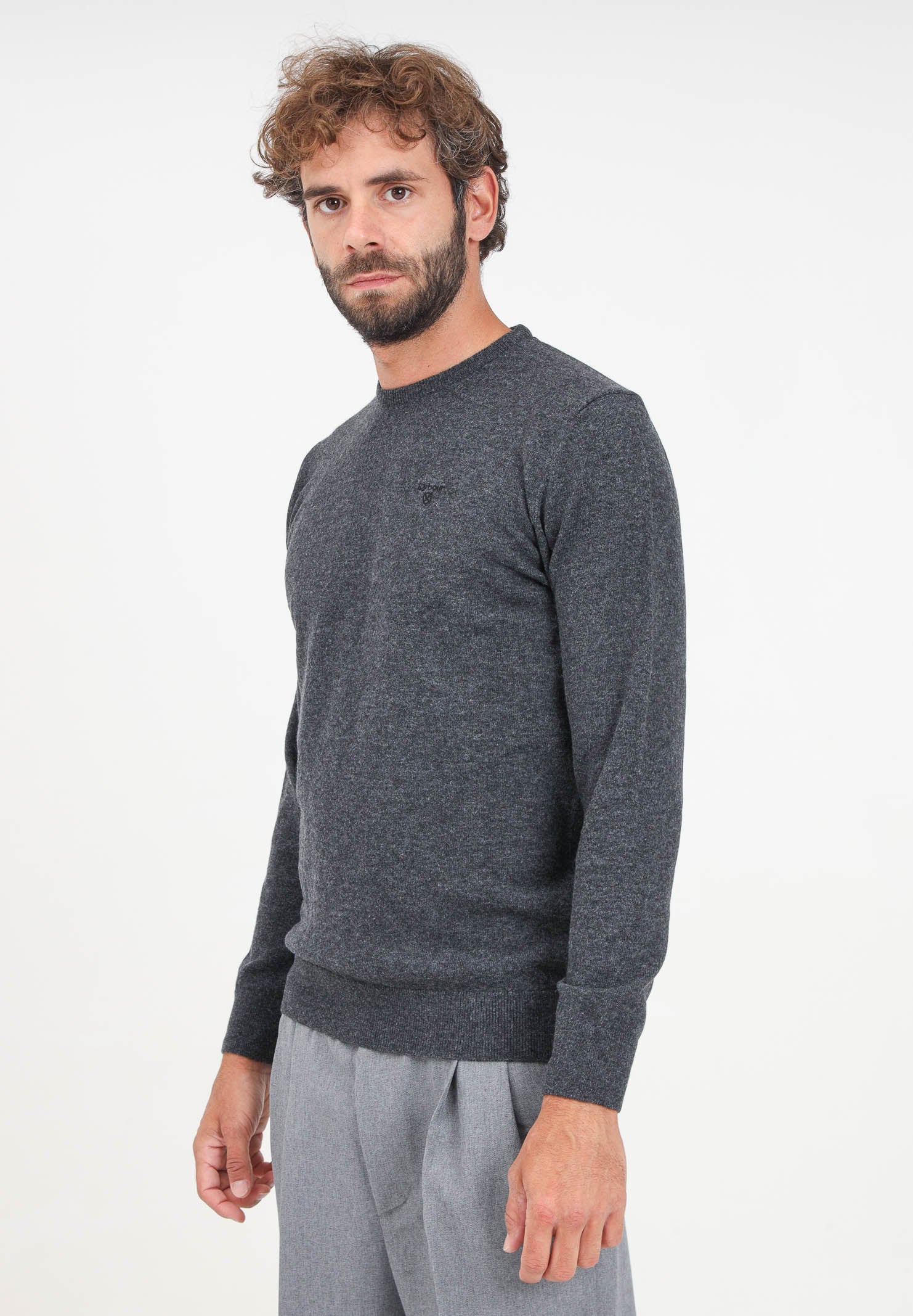 BARBOUR Maglioncino girocollo Essential grigio da uomo 242-MKN0345MKN CH51 BARBOUR 