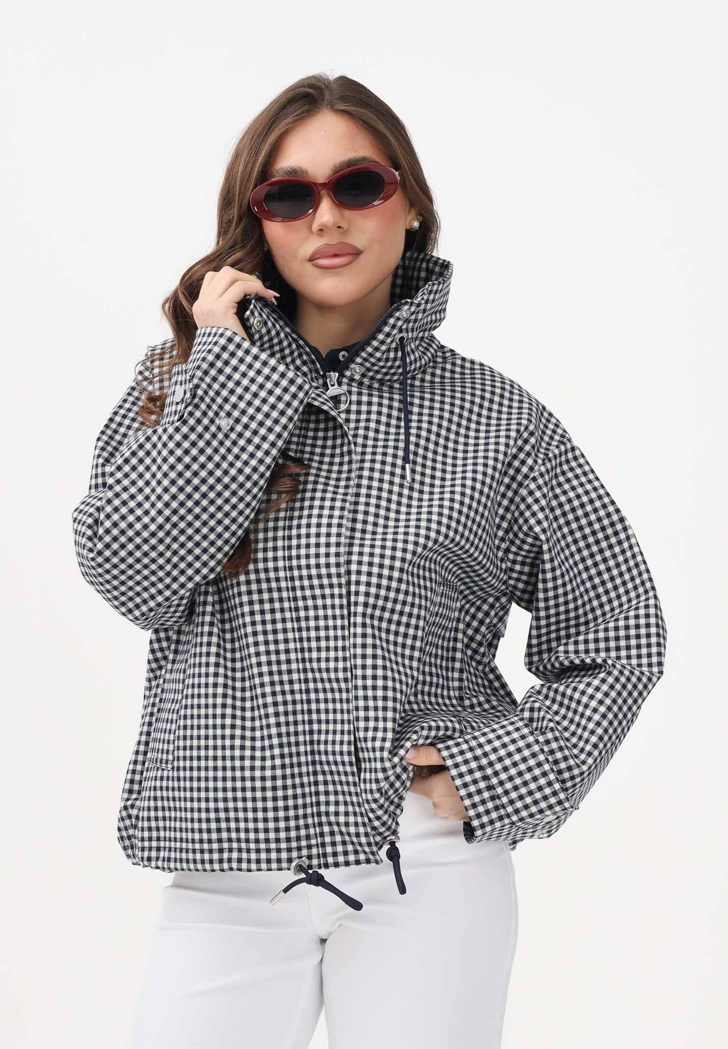 BARBOUR Piumino Bronwyn a quadretti bianco e blu da donna 261-LSP0320 NY71 BARBOUR 