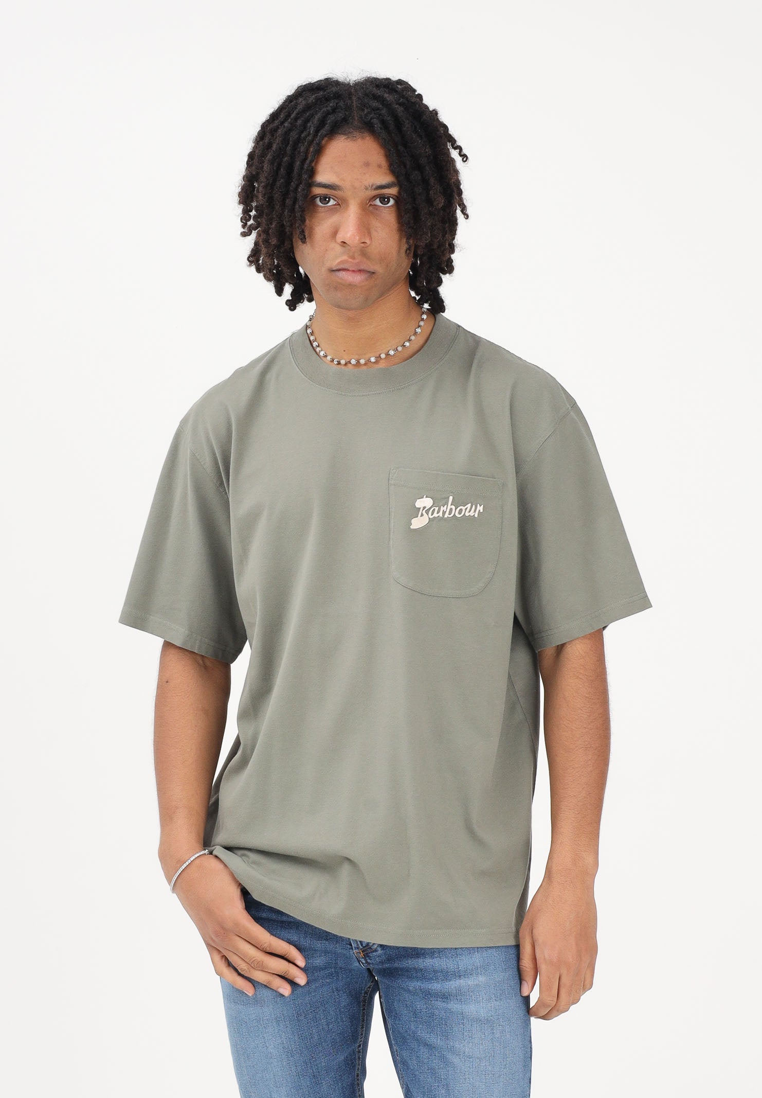 BARBOUR T-shirt a manica corta Links verde militare da uomo 261-MTS1556 GN68 BARBOUR 