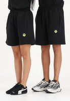 BARROW Shorts sportivo nero per uomo e donna con stampa logo S6BWUABE004 11006 BARROW 