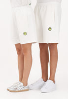 BARROW Shorts sportivo bianco per uomo e donna con stampa logo S6BWUABE004 412 BARROW 