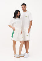 BARROW Shorts sportivo bianco per uomo e donna con stampa logo S6BWUABE004 412 BARROW 