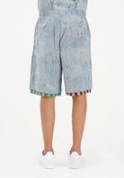 BARROW Shorts celeste per uomo e donna con stampa micro check S6BWUABE056 172 BARROW 