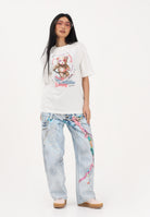 BARROW Jeans in denim chiaro per uomo e donna con stampe S6BWUADP040 126 BARROW 