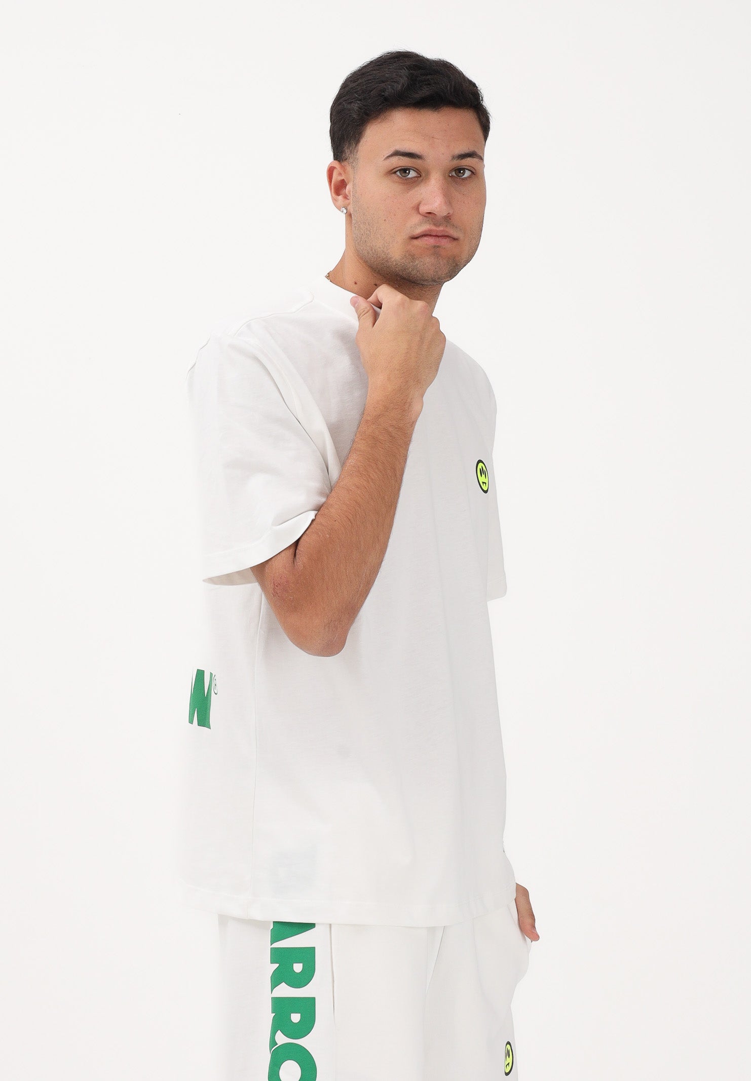 BARROW T-shirt a manica corta bianca per uomo e donna con stampa logo S6BWUATH003 412 BARROW 