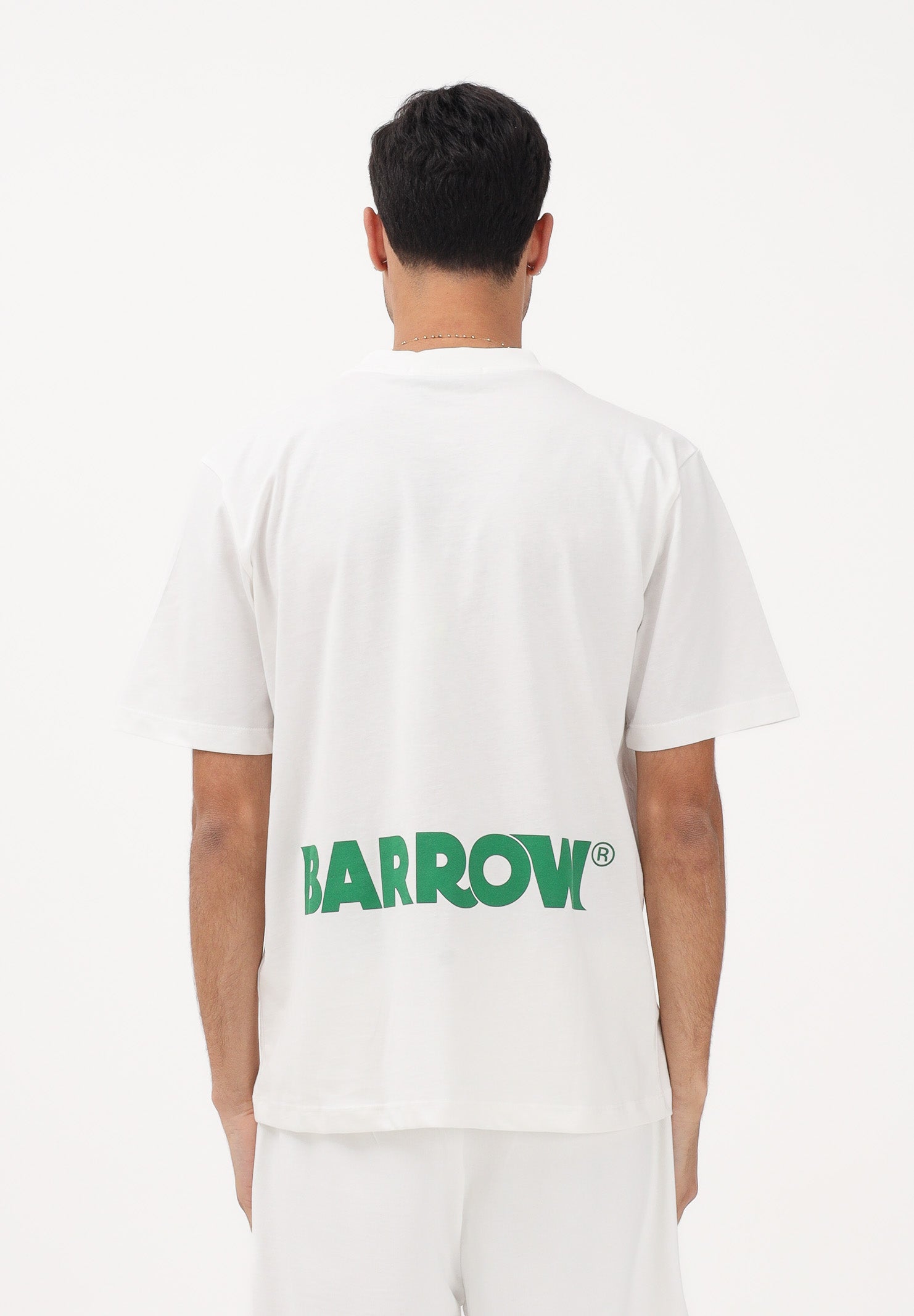 BARROW T-shirt a manica corta bianca per uomo e donna con stampa logo S6BWUATH003 412 BARROW 