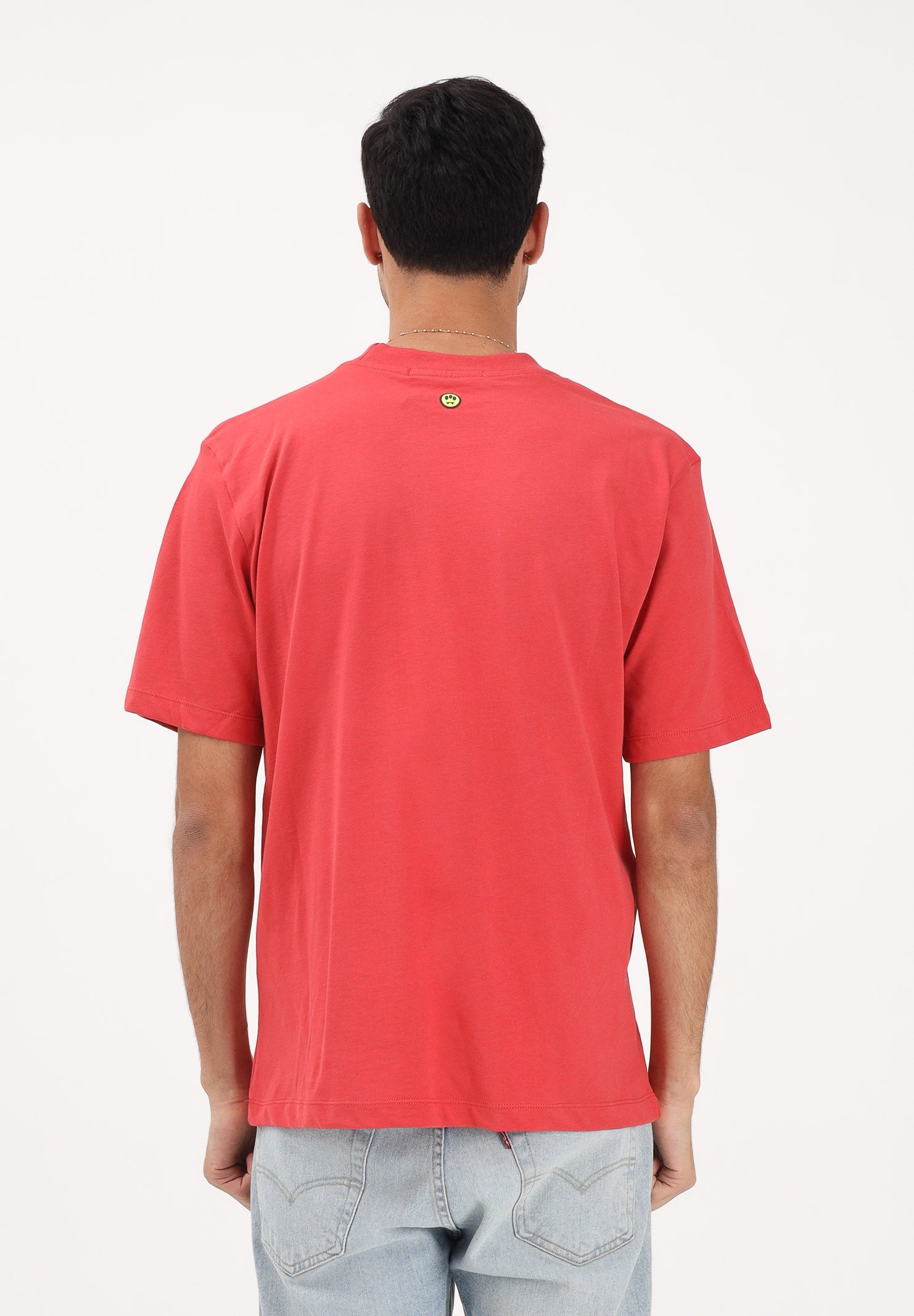 BARROW T-shirt a manica corta rosso corallo per uomo e donna con logo S6BWUATH010 040 BARROW 