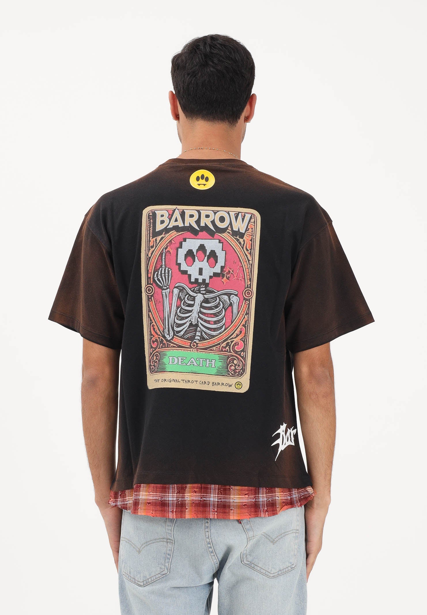 BARROW T-shirt a manica corta nera per uomo e donna con effetto sfumato S6BWUATH022 110 BARROW 
