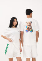 BARROW T-shirt a manica corta bianca per uomo e donna con maxi stampa teddy S6BWUATH076 412 BARROW 