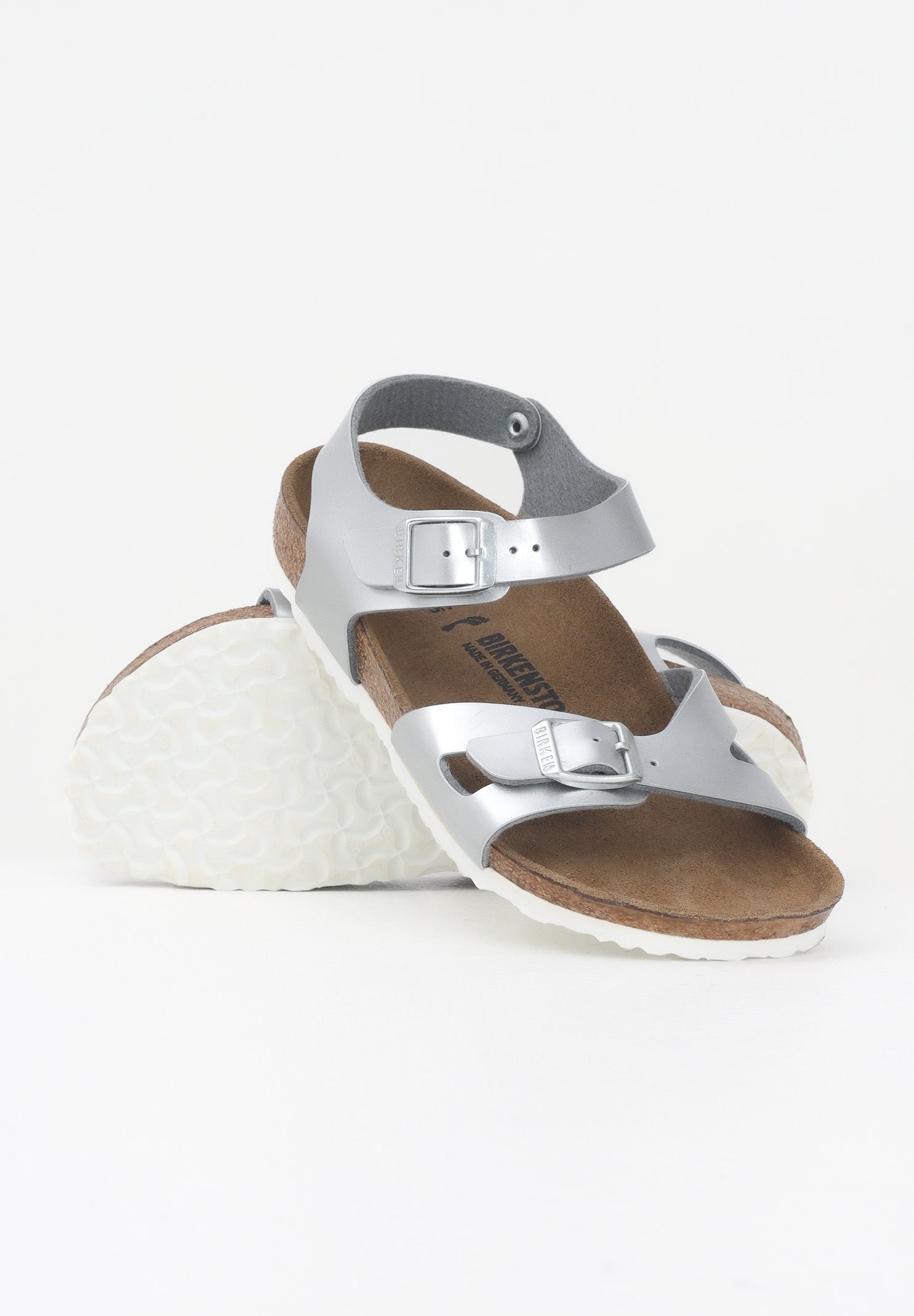 BIRKENSTOCK Sandalo Rio Kids argento da bambina 1012518 . BIRKENSTOCK 