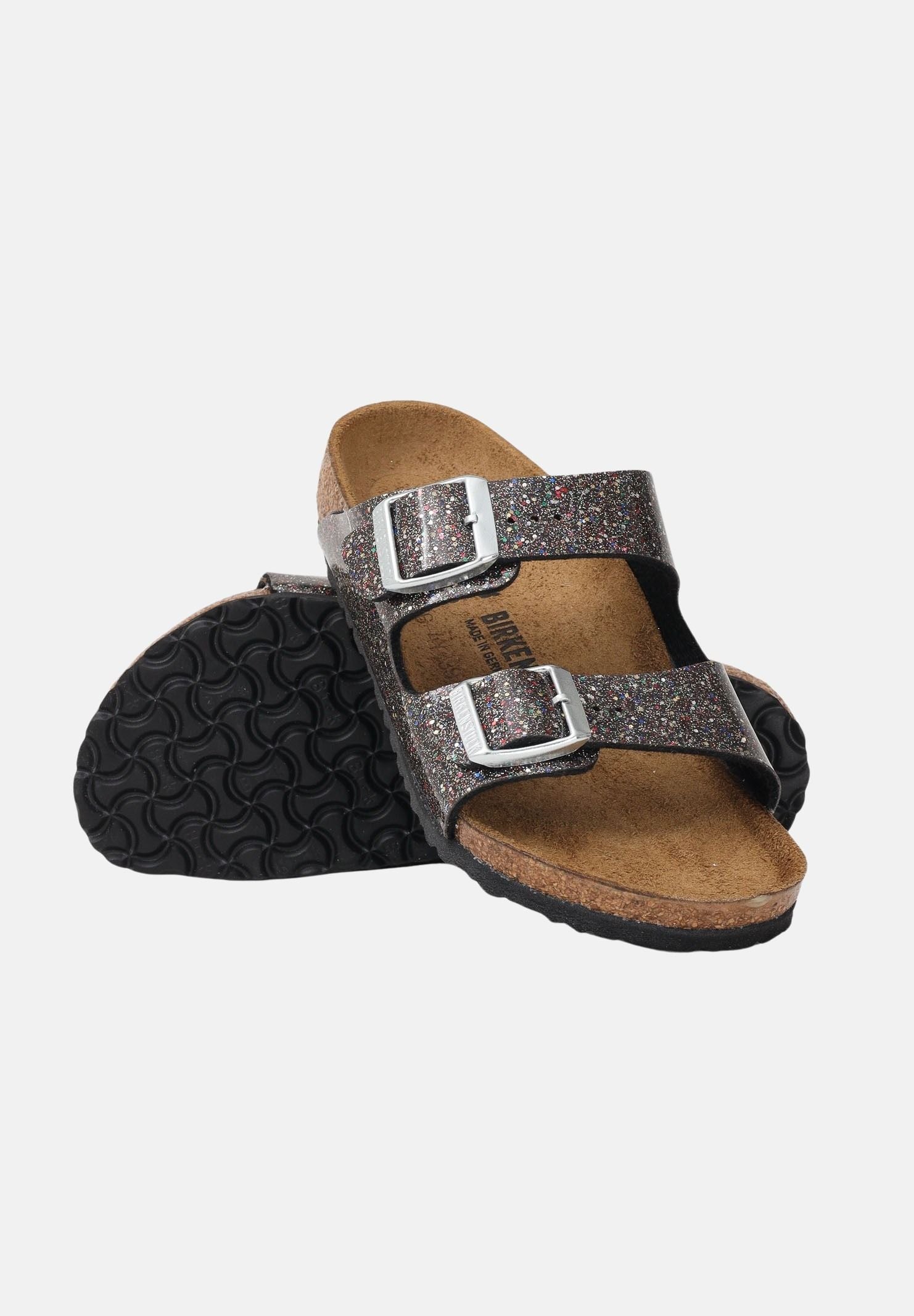 BIRKENSTOCK Ciabatte Arizona nere da bambina con strass 1017382 . BIRKENSTOCK 
