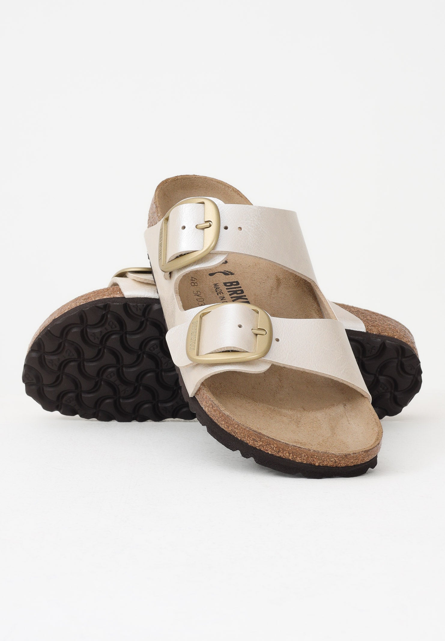 BIRKENSTOCK Ciabatte Arizona Big Buckle Birko-Flor bianco perla da donna 1020021 . BIRKENSTOCK 