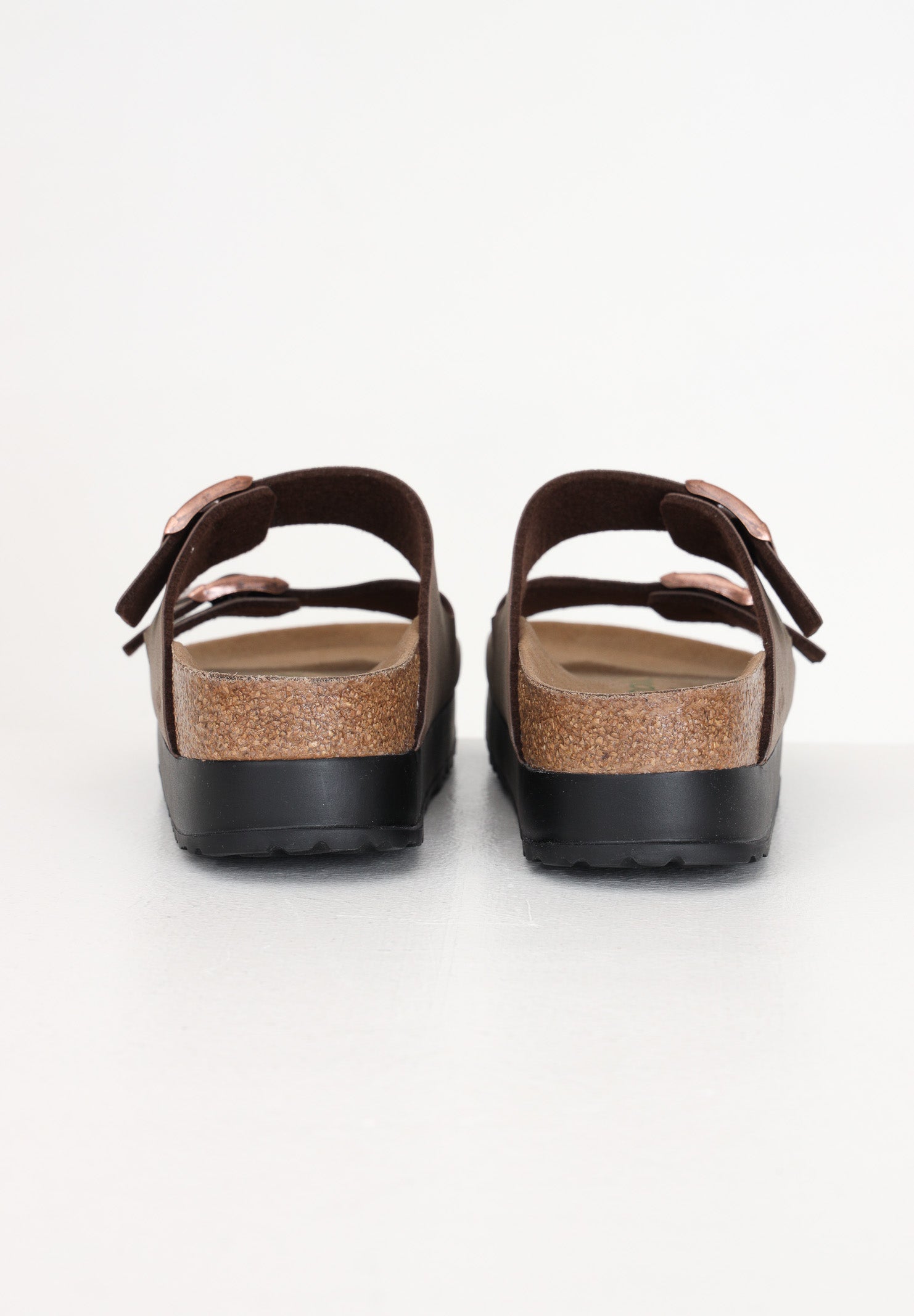 BIRKENSTOCK Sandali Arizona Platform Flex Marrone Donna Con Fibbie Metalliche Dorate 1027417 . BIRKENSTOCK 